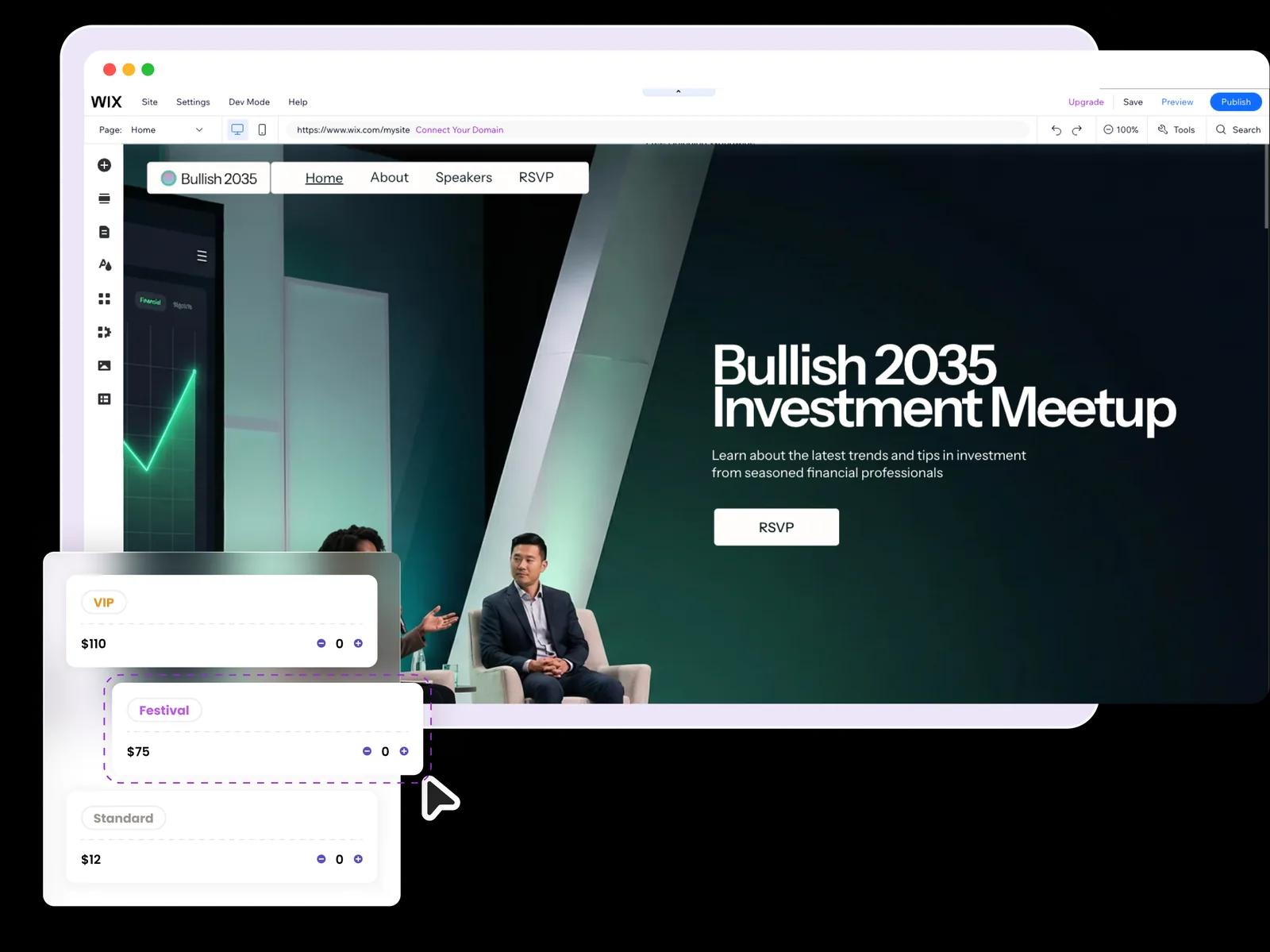 Selling event tickets on a Wix site with Ticket Spot